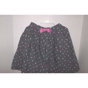 H&M Twirl Gray Skirt Size 7-8 W/ Pink White Black Polka Dots